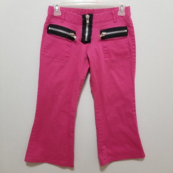 Girlfriends LA pants 5 contrast exposed zippers capri cropped punk Y2K VINTAGE - Picture 1 of 14